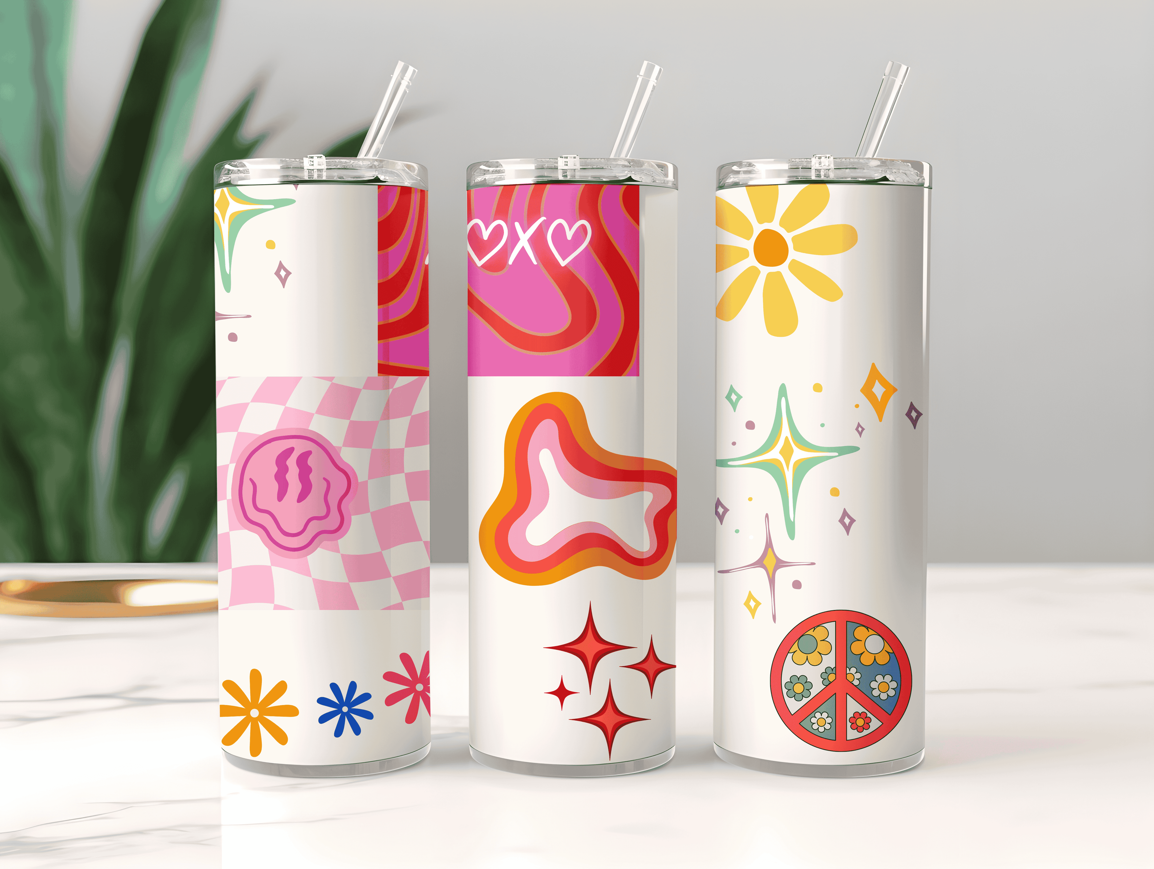 XoXo Color Crush Aesthetic Tumbler Bottle with Straw