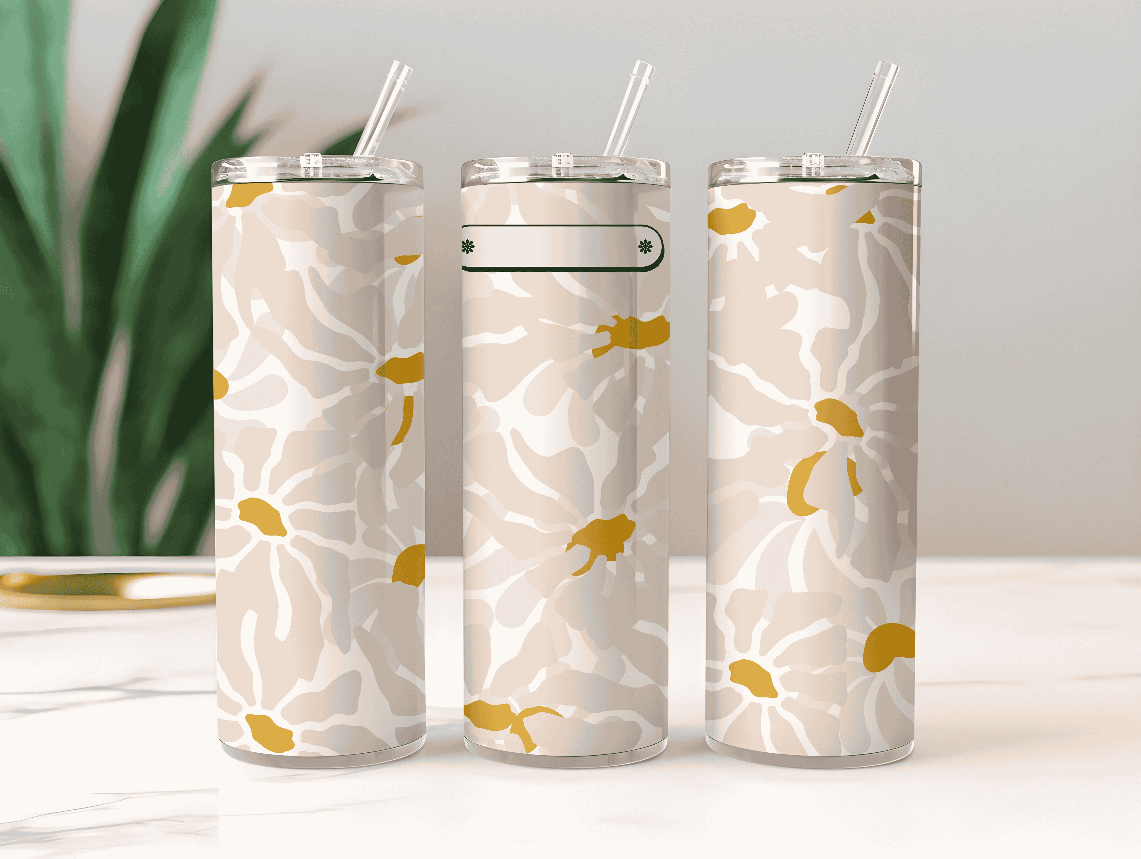 Petal Aesthetic Tumbler Bottle with Straw
