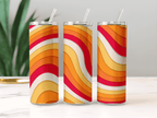Funky Swirly Stripe Tumbler Bottle with Straw