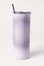 Purple Aura Butterfly Print Tumbler Bottle