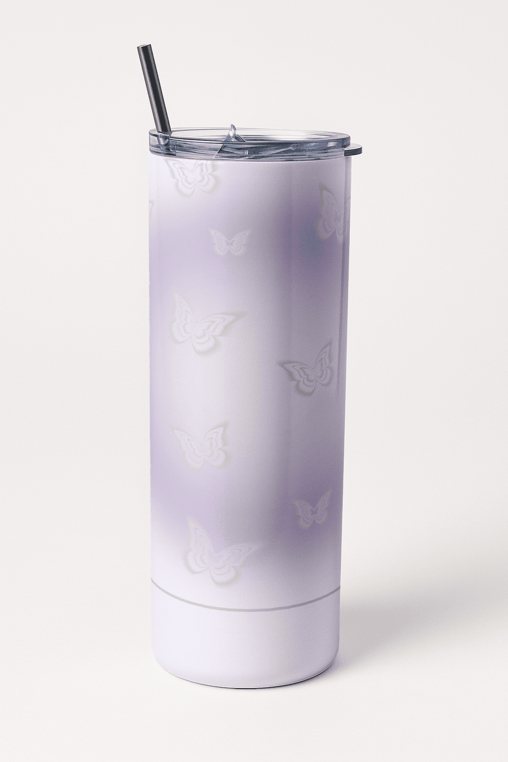 Purple Aura Butterfly Print Tumbler Bottle