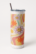 Funky Bubble Blossom Tumbler Bottle with Straw
