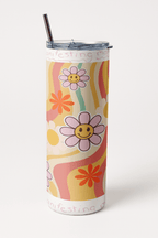 Funky Bubble Blossom Tumbler Bottle with Straw