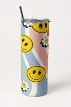 Cool Smiley Sip Tumbler Bottle with Straw