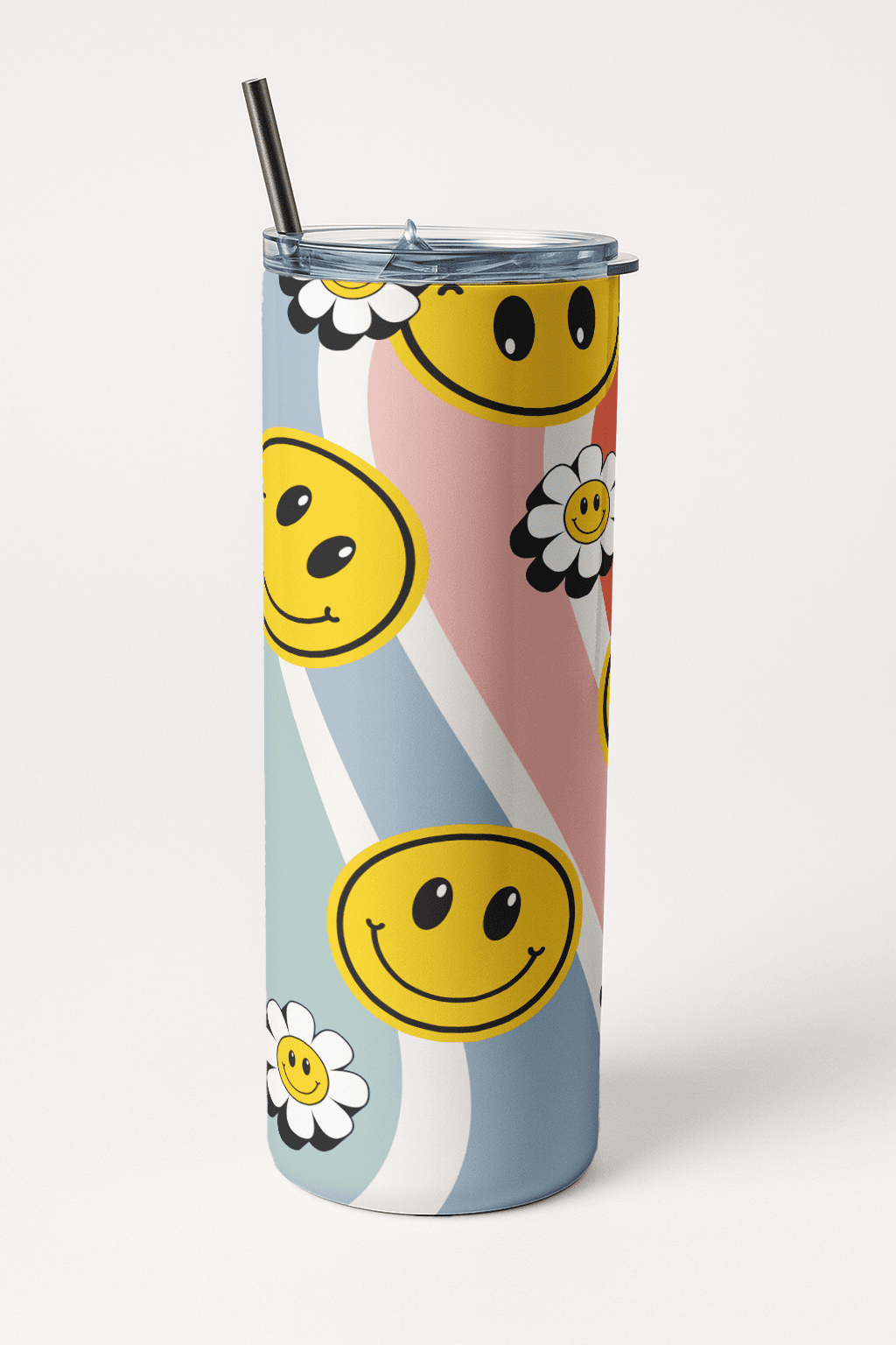 Cool Smiley Sip Tumbler Bottle with Straw