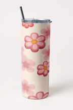 Bloomette Peach Aesthetic Tumbler Bottle with Straw