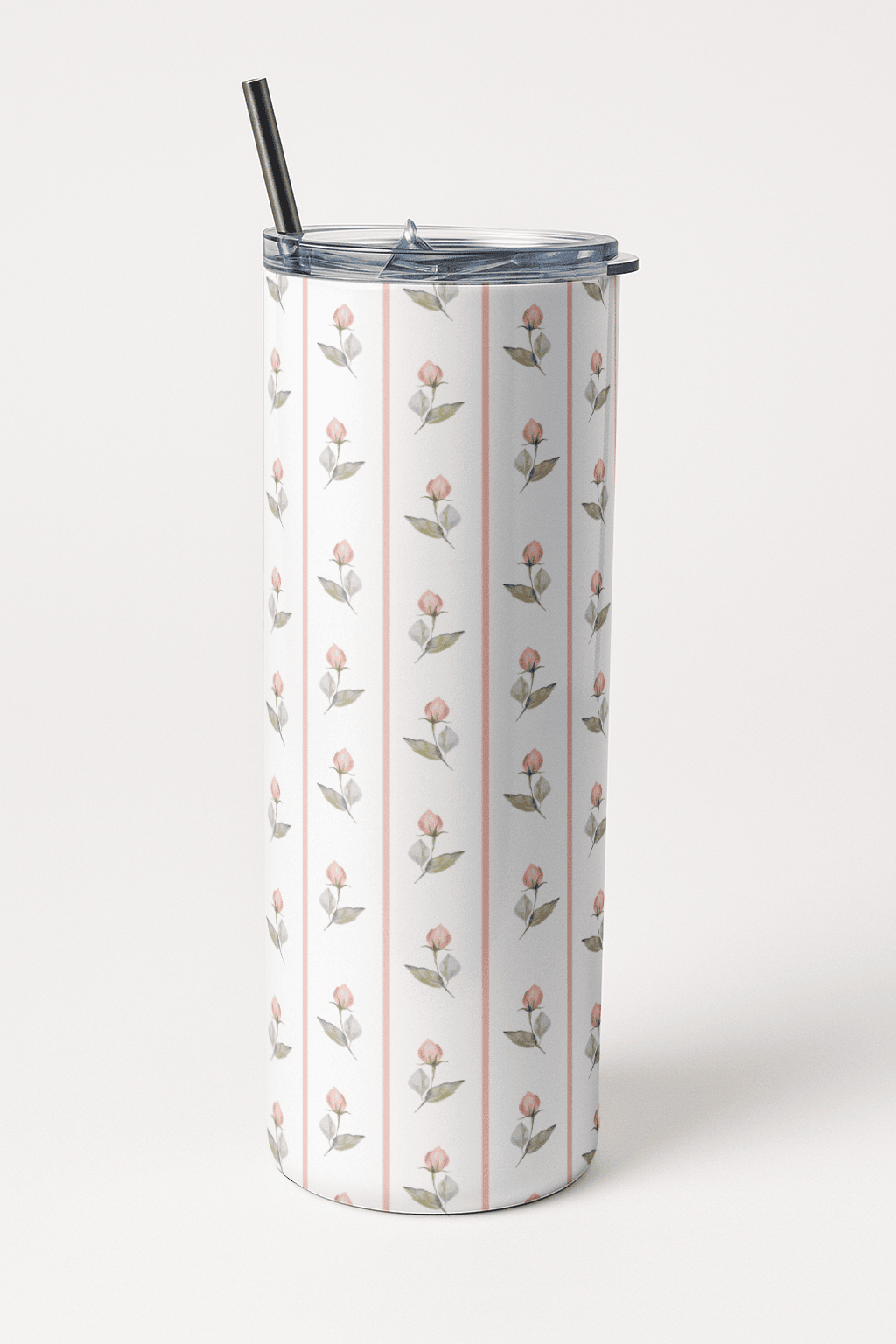 Florette Aesthetic Print Tumbler Bottle with Straw