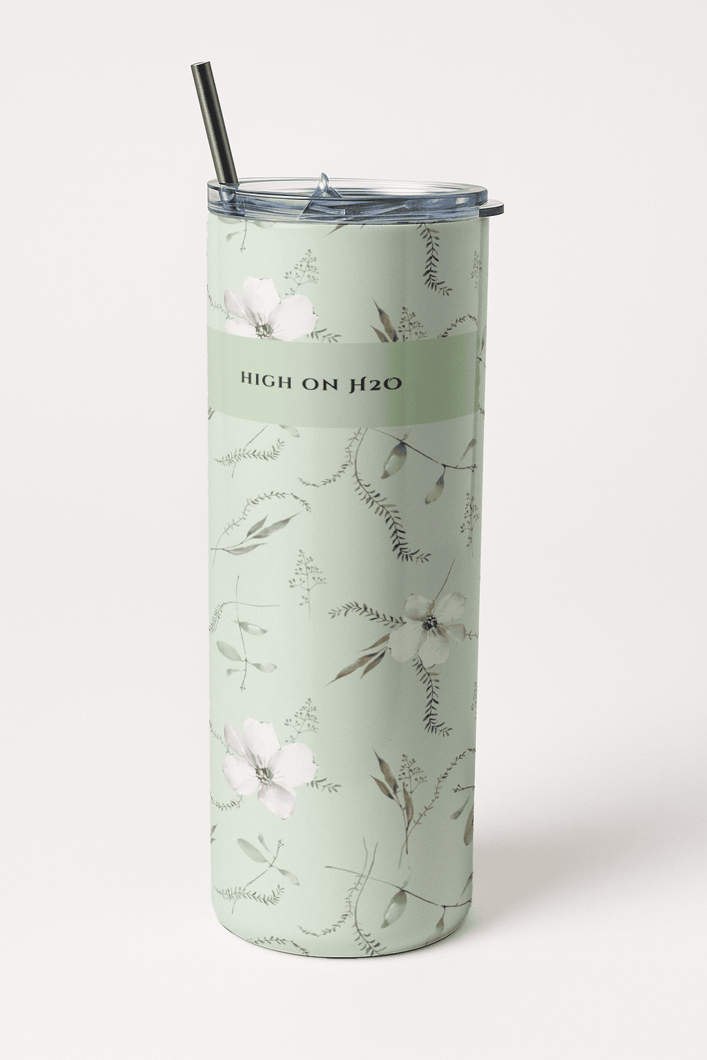 High on H2O Floral Print Tumbler Bottle with Straw