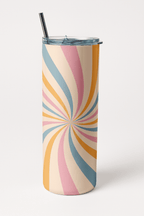 Funky Trance Print Aesthetic Tumbler Bottle with Straw