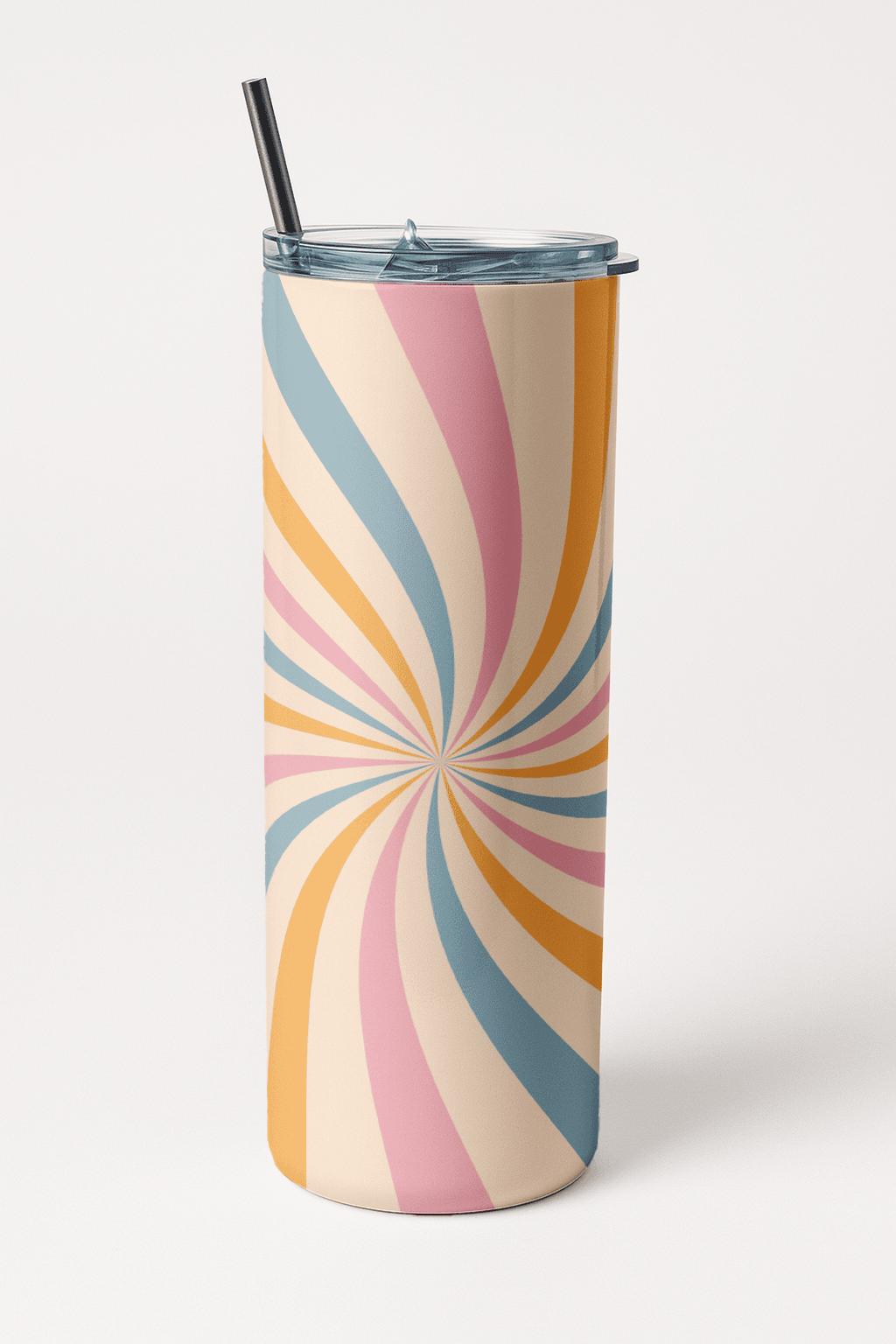 Funky Trance Print Aesthetic Tumbler Bottle with Straw