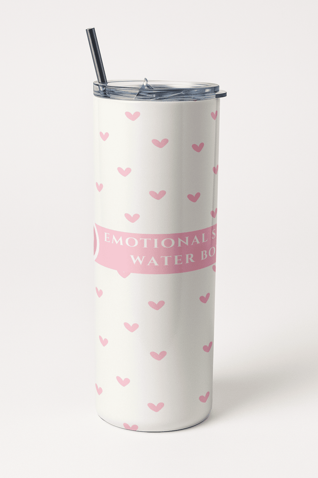 Emotional Support Cute Aesthetic Tumbler Bottle with Straw