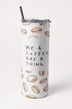 Aesthetic Coffeeholic Tumbler Bottle with Straw