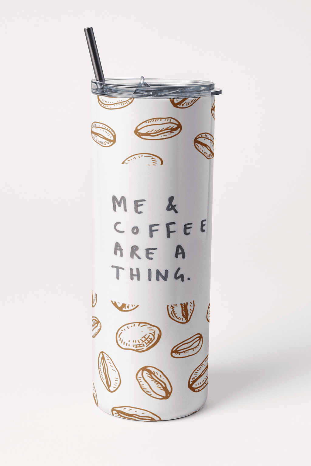 Aesthetic Coffeeholic Tumbler Bottle with Straw
