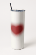 Mini Maroon Heart Tumbler Bottle with Straw