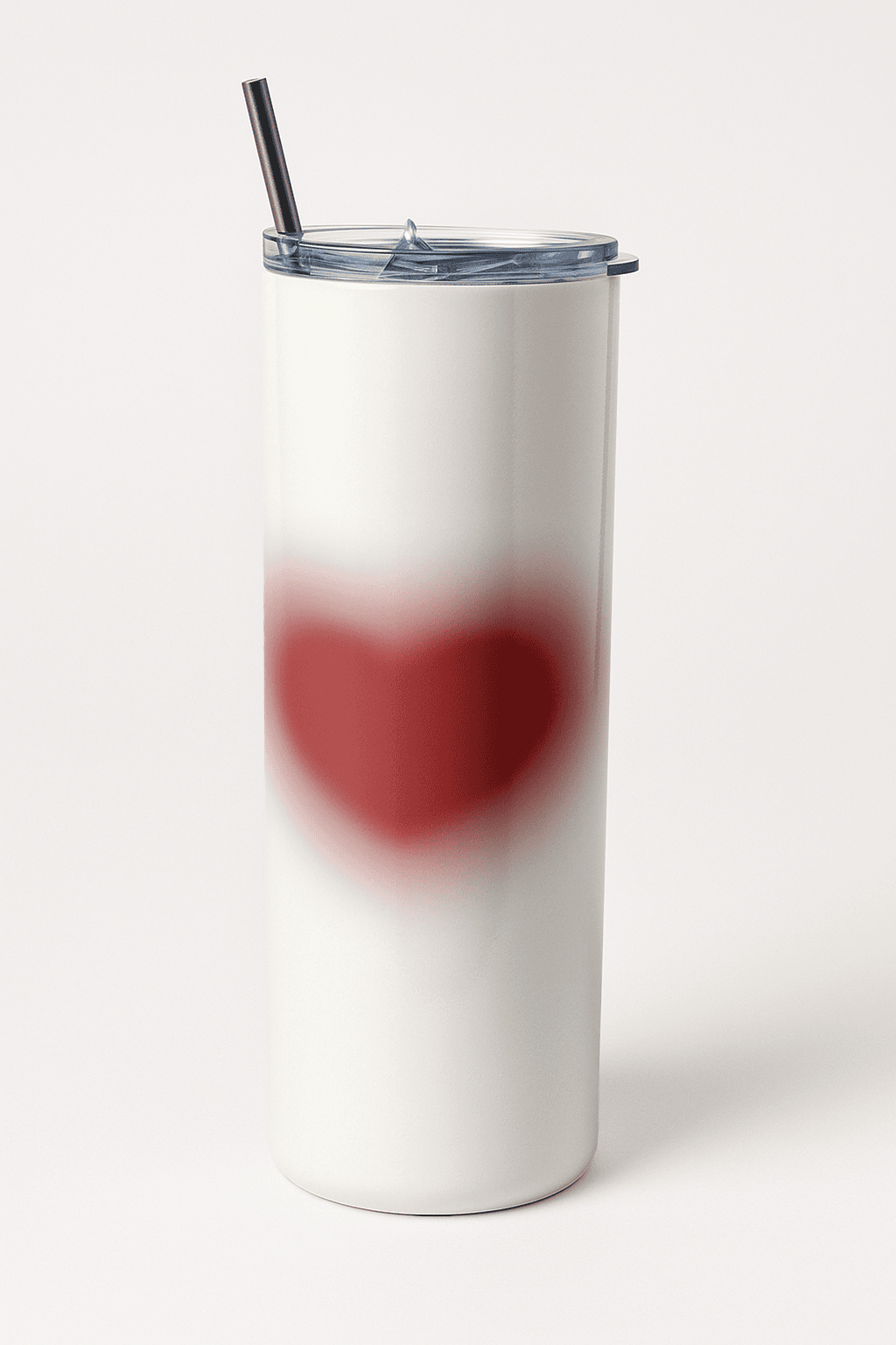 Mini Maroon Heart Tumbler Bottle with Straw