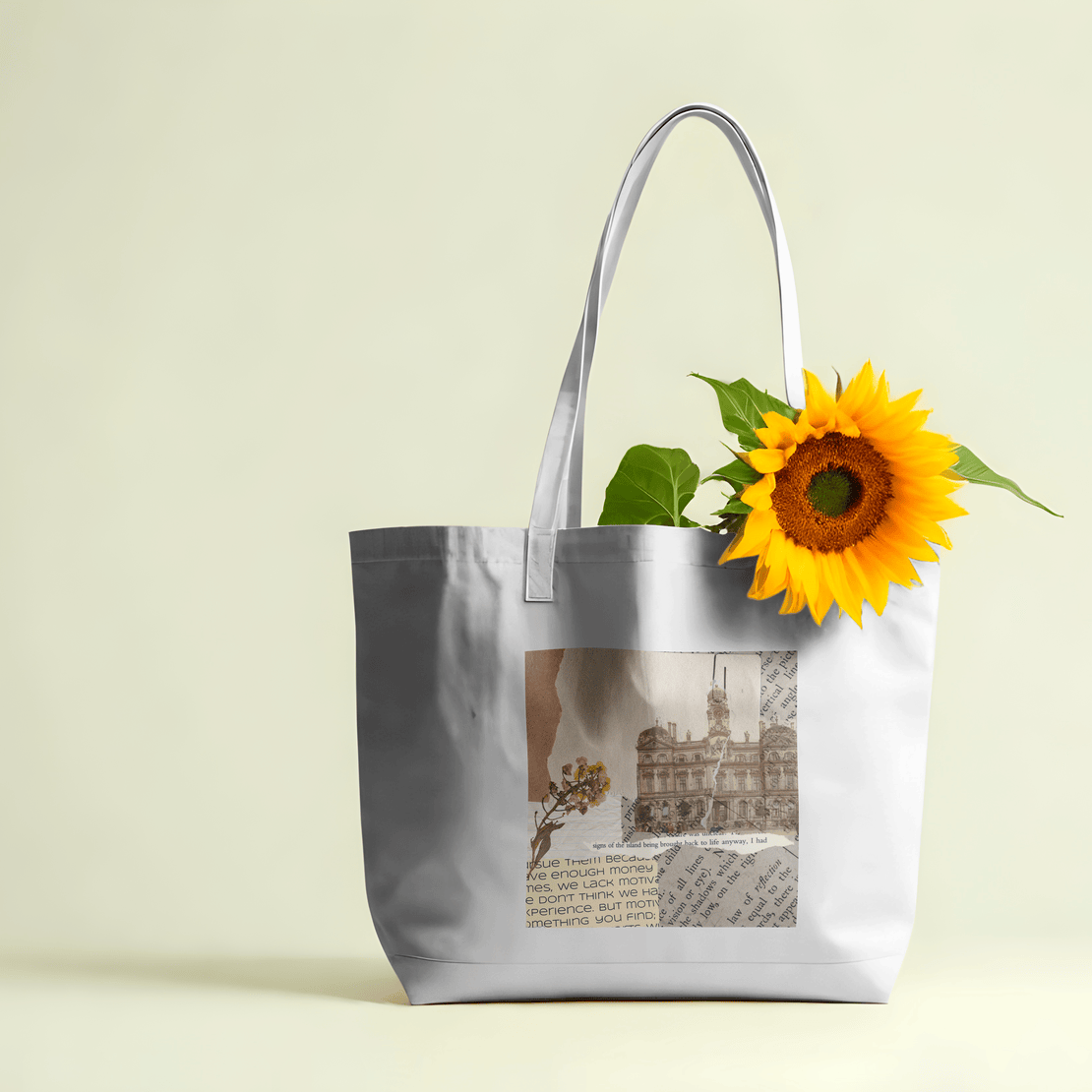 Light Academia Aesthetic Large Tote Bag 100% Cotton