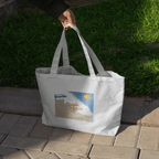 Beach Please Large Tote Bag 100% Cotton with Zipper