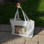 Aquatic Art Aesthetic Large Tote Bag 100% Cotton with Zipper