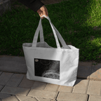 Celestial Aesthetic White Large Tote Bag 100% Cotton with Zipper