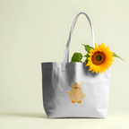Kawai Duck Large Tote Bag 100% Cotton with Zipper