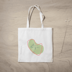 Love Always Pastel Tote Bag 100% Cotton with Zipper