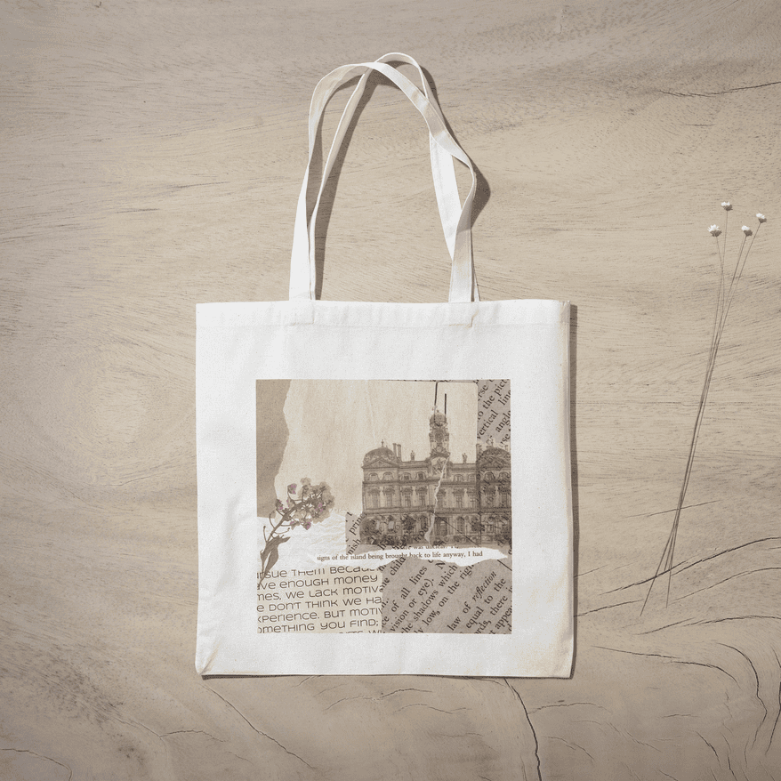 Light Academia Aesthetic Tote Bag 100% Cotton with Zipper