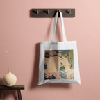 Aquatic Art Aesthetic Tote Bag 100% Cotton with Zipper