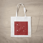 Red Whimsical Aesthetic Tote Bag 100% Cotton with Zipper