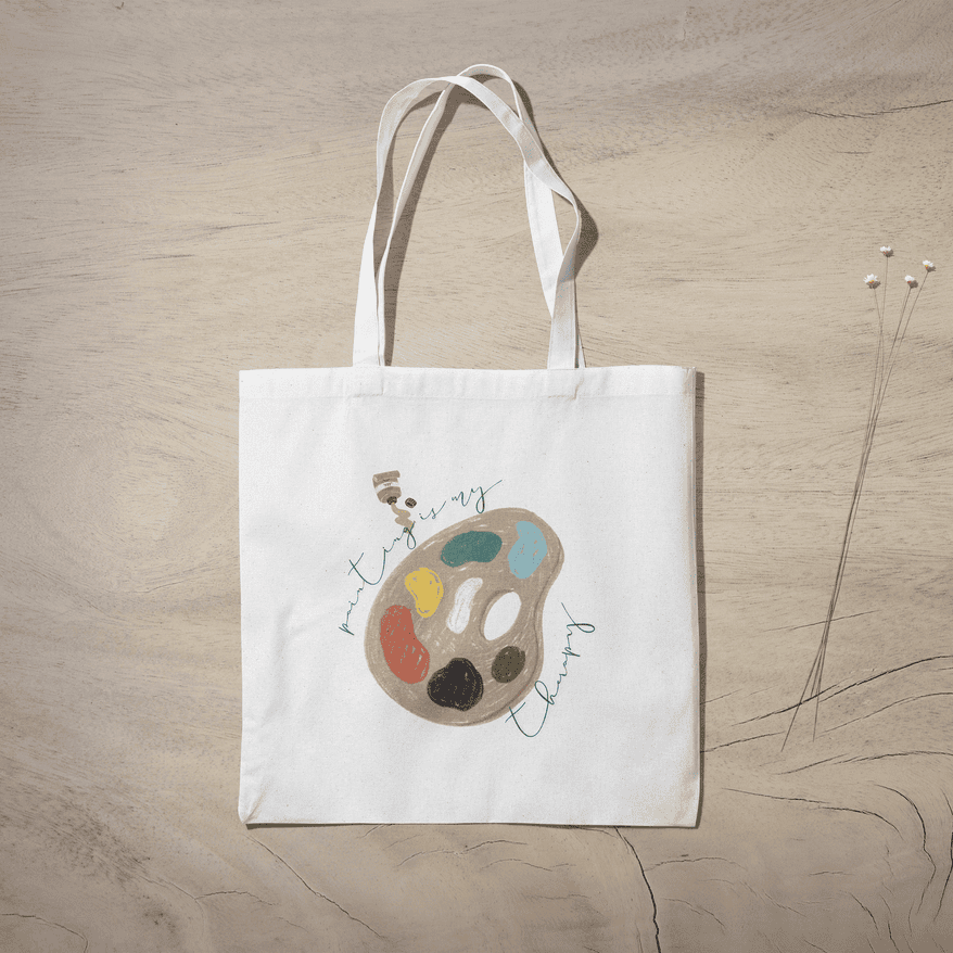 Art Therapy Tote Bag 100% Cotton with Zipper