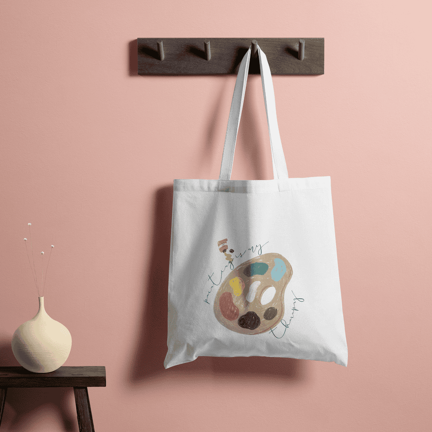 Art Therapy Tote Bag 100% Cotton with Zipper