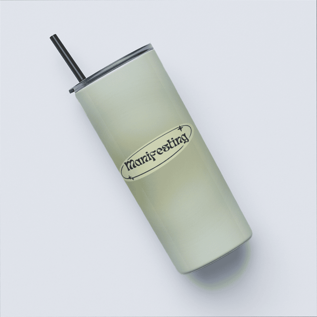 Green Aesthetic Manifesting Tumbler Bottle