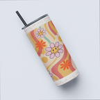 Funky Bubble Blossom Tumbler Bottle with Straw