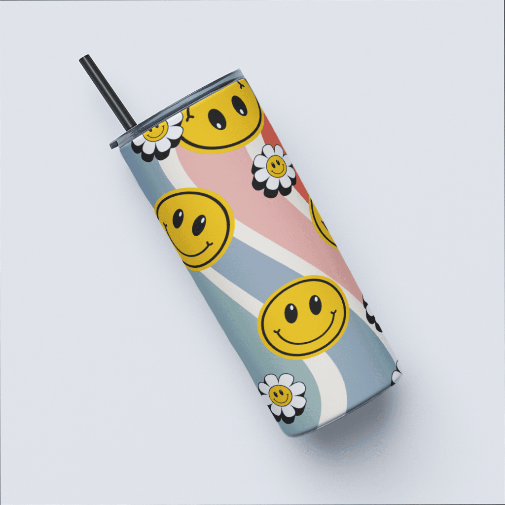 Cool Smiley Sip Tumbler Bottle with Straw