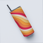 Funky Swirly Stripe Tumbler Bottle with Straw