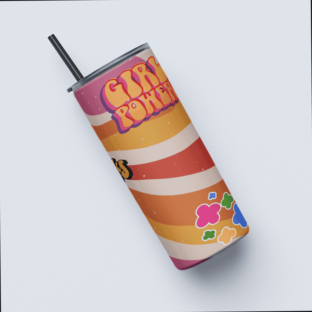 Groovy Power Sip Tumbler Bottle with Straw