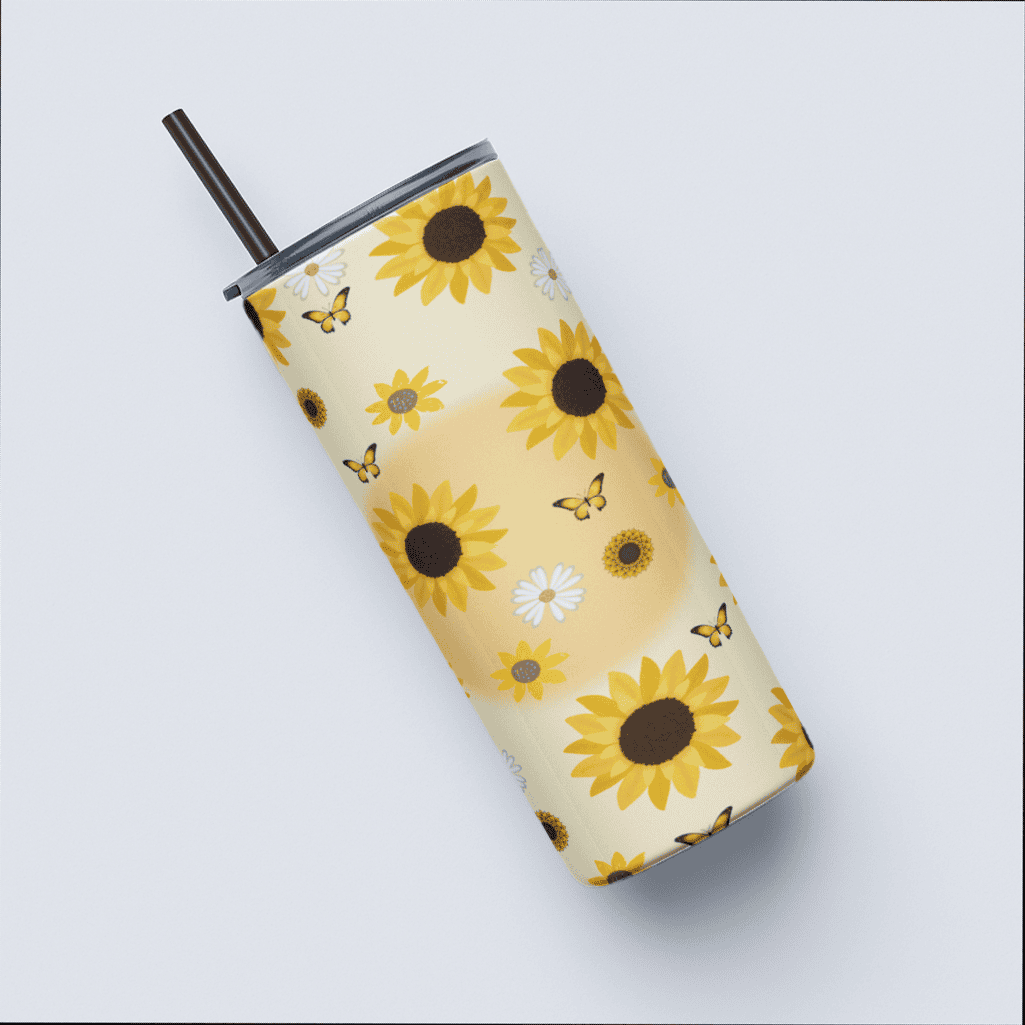 Sunflower Breeze Tumbler Bottle with Straw