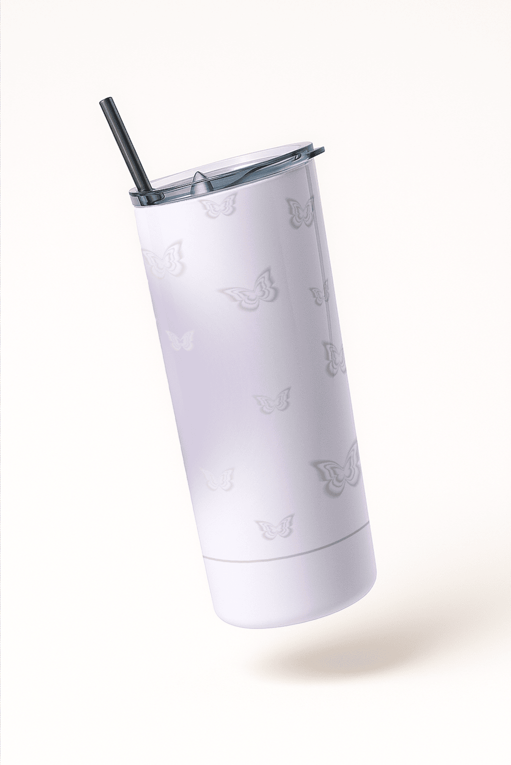 Purple Aura Butterfly Print Tumbler Bottle