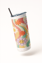 Funky Bubble Blossom Tumbler Bottle with Straw