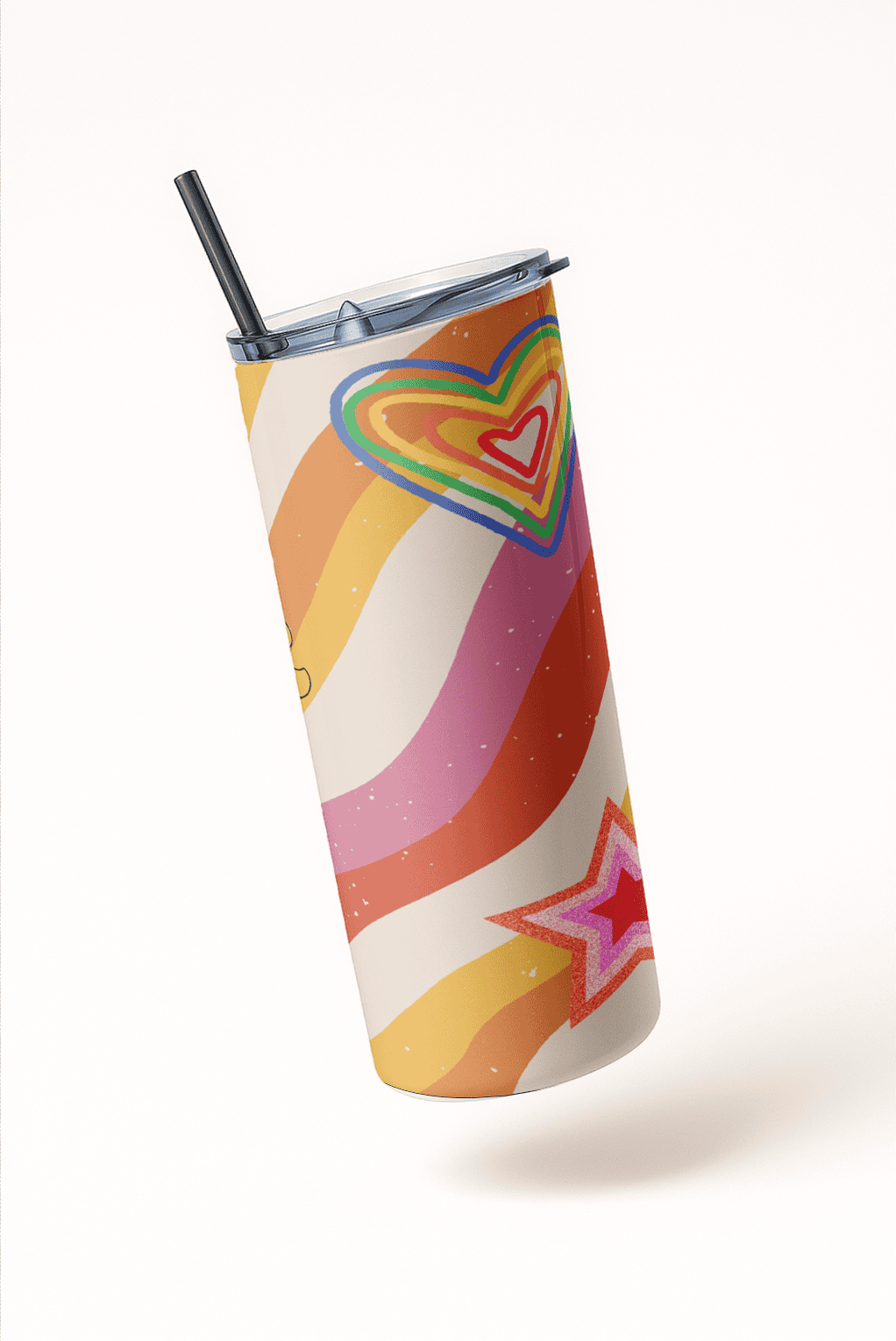 Groovy Power Sip Tumbler Bottle with Straw