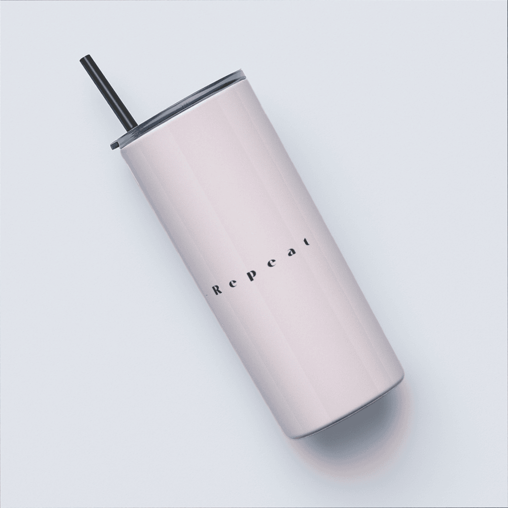 Blush Luxe Minimalist Tumbler Bottle with Straw