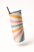 Funky Trance Print Aesthetic Tumbler Bottle with Straw