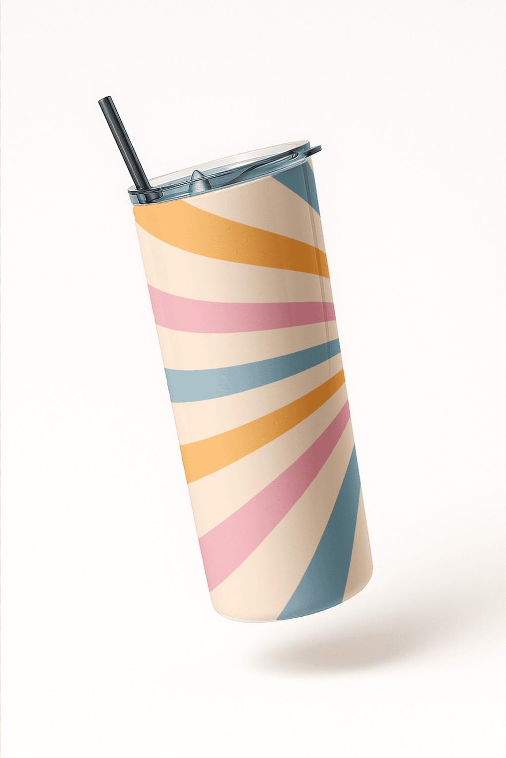 Funky Trance Print Aesthetic Tumbler Bottle with Straw