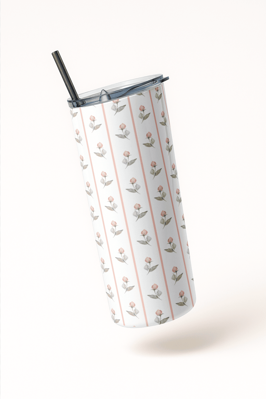 Florette Aesthetic Print Tumbler Bottle with Straw