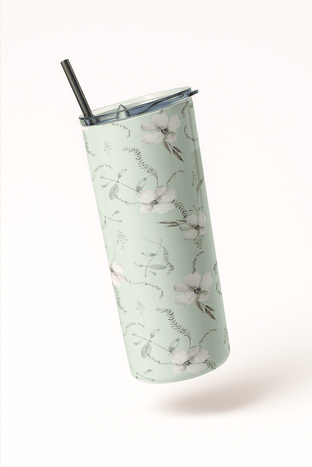 High on H2O Floral Print Tumbler Bottle with Straw